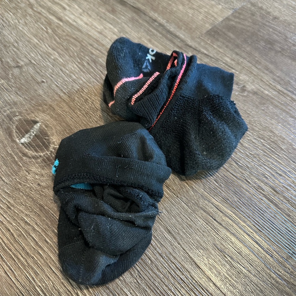 2 Pairs of Well-Worn Black Ankle Socks